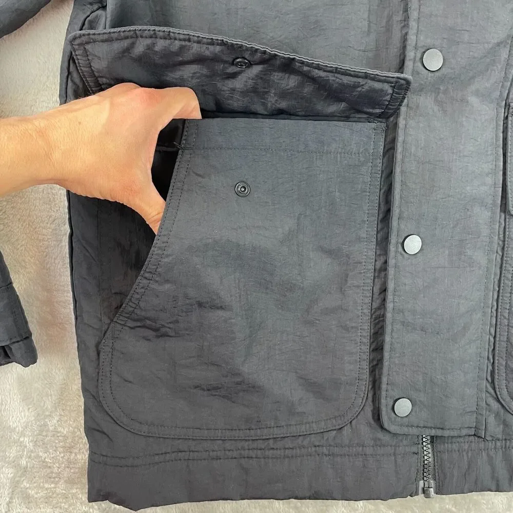 Abercrombie & Fitch Jacket Coat Men Medium Black Wind Water Resistant Nylon $199